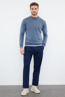 Mavi Slim Pamuklu Yar?m Bal?kc? Yaka Duz Triko Kazak TMNAW25KZ00001