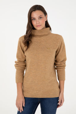 Женская водолазка светло-коричневого цвета Неожиданная скидка в корзине - U.s. polo assn фото 3