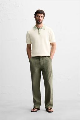 CONTRAST KNIT POLO SHIRT