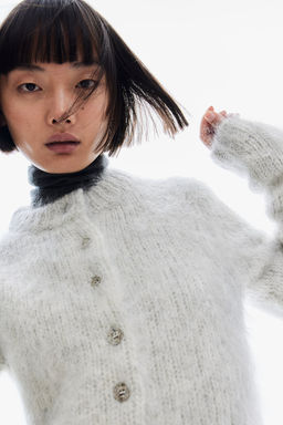 Mohair-blend cardigan