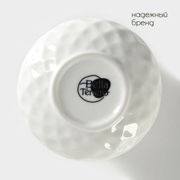 Сахарница с ложкой на бамбуковой подставке BellaTenero, 140 мл, фарфор, белая