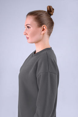 Арт. 2909 Костюм женский с начесом 44-52 (5 шт) Цвет:верх-серый, низ-серый - Калинка фото 3