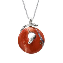 Подвеска с яшмой красной Змея в кольце 30*40мм