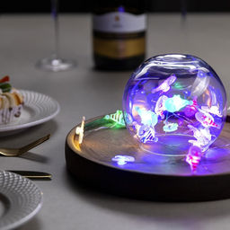 Гирлянда Нить 2 м роса с насадками Дед Мороз, IP20, серебристая нить, 20 LED, 2 режима, батарейки ААх2 (нет в комплекте), свечение мульти - Luazon lighting фото 2