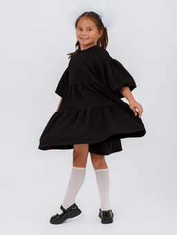 Платье КРИСТИ школа,цвет Черный,состав 78%х/б,16%пэ,6% лайкра