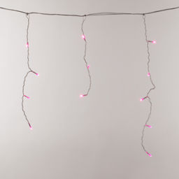 ULD-B2005-048/DTA PINK IP20 Бахрома светодиодная, 2м. 48 светодиодов. Розовый свет. Провод прозрачный. ТМ Uniel