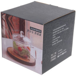 Кастрюля из боросиликатного стекла 1,5л "Хай-Тек" со стеклянными коричневыми ручками