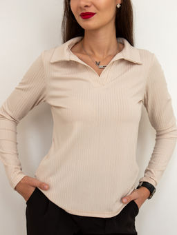 Лонгслив поло женский КФ101 Бежевый от фабрики Спортсоло