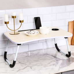 Столик - поднос для завтрака Дарим Красиво, для ноутбука, складной, белый, 60×40 см