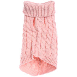 Кофта - свитер для мелких пород собак и кошек "BRO Style ", косички, цвет розовый, р XL