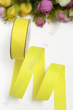 Лента репсовая 2,5 см*20 ярд "1 сорт" (SF-1348) желтый №15