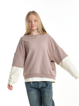 Толстовка для девочки 22-8047 бежевый - Mini maxi фото 24