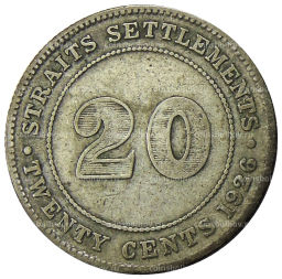 20 центов 1926 года Стрейтс Сетлментс
