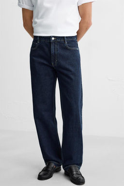 STRAIGHT FIT JEANS WITH TOPSTITCHING - Zara фото 5