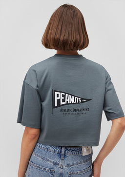 Snoopy Bask?l? Gri Tisort - Mavi фото 2