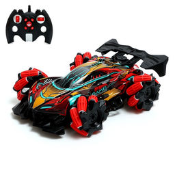 Машинка на пульте управления Гоночная, радиоуправление, работает от аккумулятора, эффект дыма, световые эффекты, цвет красный