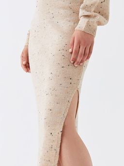 Beli Lastikli Desenli Kad?n Triko Etek