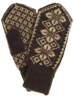 Варежки женские "Цветы с ромбами" ПП 3231-10