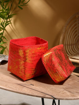 Корзинка плетёная «Голден», 25×25×30 см, розовая