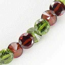 Бусы фианит хризолит+гранат темный, граненые, короткие 40см - Agat77 фото 2