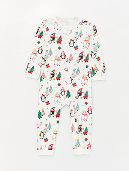 Bisiklet Yaka Uzun Kollu Desenli K?z Bebek Tulum