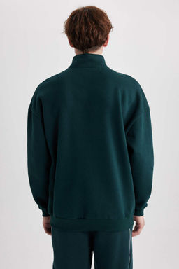 Толстовка оверсайз с воротником-стойкой и принтом - Defacto фото 6