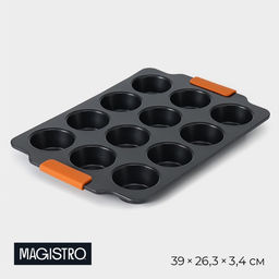 Форма для выпечки Magistro French Bakery. Круг, 39?26.3?3.4 см, 12 ячеек, антипригарное покрытие