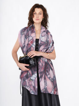 Большой, мягкий, тонкий и очень нежный двусторонний палантин с рисунком - Tantino фото 11