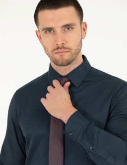 Lacivert Slim Fit Uzun Kollu Klasik G_mlek - Pierre cardin фото 3