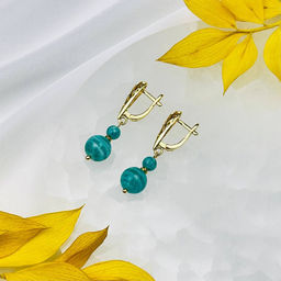 Серьги двойные из Амазонита