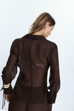 SEMI-SHEER SHIRT WITH TIES