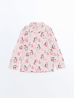 Polo Yaka Bask?l? K?z Bebek Pijama Tak?m? - Waikiki фото 2