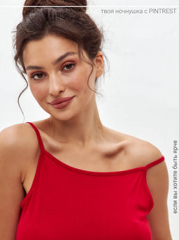 Ночная сорочка из вискозы Лили Нуар красный - Амадэль фото 3