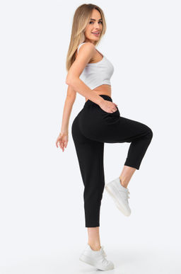 Женские укороченные зауженные брюки из футера Happy Fox  фото 5