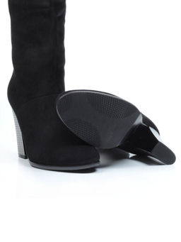 YF189-011M BLACK Полусапоги зимние женские (натуральная замша, натуральный мех (еврозима))