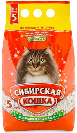 Наполнитель Сибирская Кошка ЭКСТРА 5 л впит. д/длиннош. кош 00010501