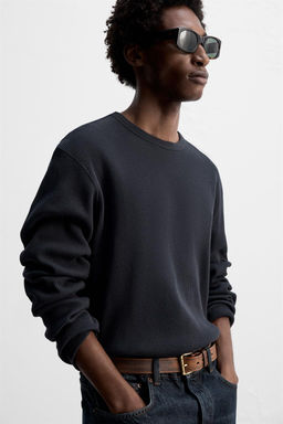 T-SHIRT IN CHECK TEXTURE - Zara фото 3