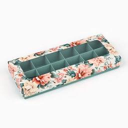 Цена за 5 шт. Коробка складная под 12 конфет «Цветы», 3.8×10.5×26.5 см