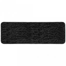 "Шунгит 3D" Блюдо прямоугольное фарфоровое 306х103х11мм, черный, глянцевая глазурь, рельефный декор (Китай)