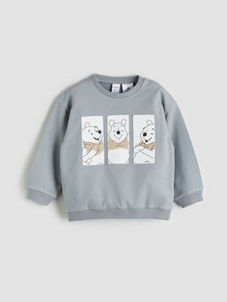 Winnie the Pooh Bask?l? Erkek Bebek Sweatshirt ve E?ofman Alt 2li