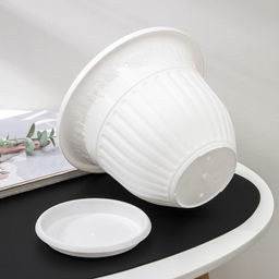 Горшок для цветов с поддоном «Лозанна», 3 л, пластиковый, белый