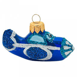 Елочная игрушка фигурка стеклянная "Ястребок" д8,4см, h4,5см, ручная художественная роспись, подарочная упаковка (Россия)