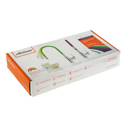 Смеситель для кухни Accoona A9890M, однорычажный, силиконовый излив, синий/хром