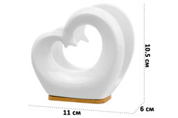 Салфетница 11*6*10,5 см "Сердце" на дерев. подставке