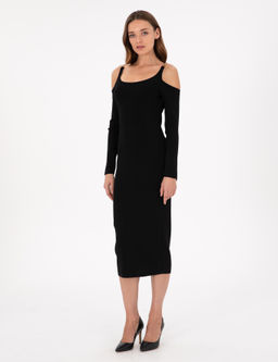 Siyah Ex. Slim Fit Triko Elbise - Pierre cardin фото 3