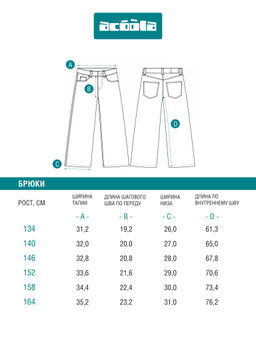 ACOOLA / Брюки джинсовые (утепленные) детские для девочек Zeya черный