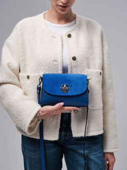 Сумка замшевая Deboro 31033 синяя гуашь