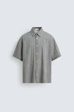 CAMISA REGULAR FIT ESTRUCTURA CUADROS / Blanco / Negro - Zara фото 8