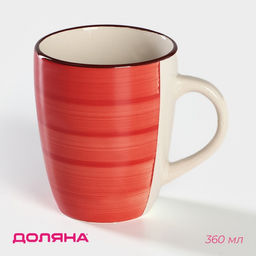 Кружка Доляна «Морской мир», 360 мл, керамика, красная