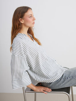 ?izgili Oversize Kad?n G?mlek